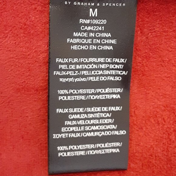 NWT VELVET BY GRAHAM & SPENCER MINA LUX FAUX FUR REVERSIBLE RED JACKET SIZE M - Picture 10 of 10